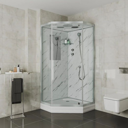 Душевая кабина Niagara Luxe NG-7702DM 100x100 см, серебро/прозрачное - фото 