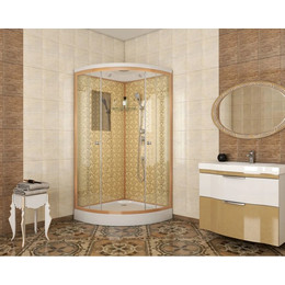 Душевая кабина Niagara Luxe NG-7702G 100x100 см, золото/прозрачное - фото 