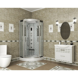 Гидробокс Niagara Luxe NG-7715W 90x90 см, серебро/прозрачное - фото 