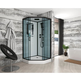 Душевая кабина Niagara Premium NG-6902-01D BLACK 100x100 см, черный/тонированное (безсиликоновая сборка) - фото 