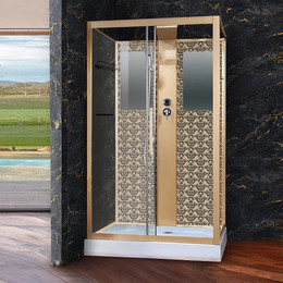Душевая кабина Niagara Luxe NG-7711GBK 120x90 см, золото/прозрачное - фото 