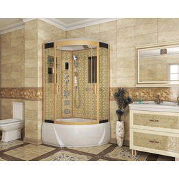 Гидробокс Niagara Luxe NG-7712GL 120x80 см, золото/прозрачное - фото 