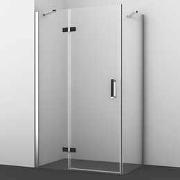 Душевое ограждение WasserKraft Aller 120x80 см 10H06LBLACK MATT (стекло 8 мм), хром/прозрачное - фото 