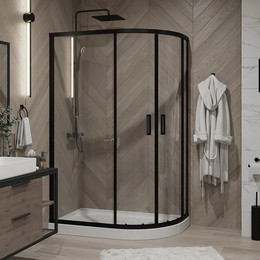 Душевое ограждение Niagara Nova 120x80 см NG-6821-08, черный/прозрачное - фото 