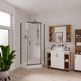 Душевое ограждение Niagara Nova 100x100 см NG-6834-08 BLACK, черный/прозрачное - фото 