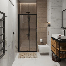 Душевая дверь Niagara Nova 110 см NG-82-11AB, черный/прозрачное - фото 