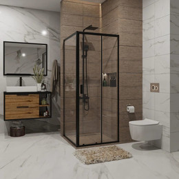 Душевое ограждение Niagara Nova 90x80 см NG-82-9AB-NG-A80B, черный/прозрачное - фото 