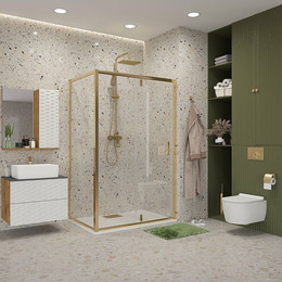 Душевое ограждение Niagara Nova 120x90 см NG-43-12AG-NG-A90G, золото/прозрачное - фото 