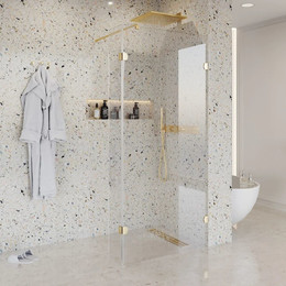 Душевая перегородка Niagara Nova 90 см NG-642-90GOLD с кронштейном, золото/прозрачное - фото 