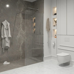 Душевая перегородка Niagara Nova 80 см NG-663-80 с кронштейном, хром/прозрачное - фото 