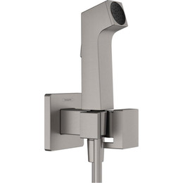 Набор для гигиенического душа Hansgrohe Bidette E 1 jet 29233340, шлифованный черный хром (без скрытой части) - фото 