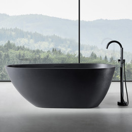 Ванна отдельностоящая Abber Dortmund 170x75 см AM9911B, черный - фото 