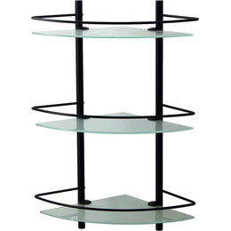 Стеклянная полка угловая WasserKraft K-3133B, цвет чёрный - фото 