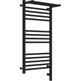 Полотенцесушитель электрический Сунержа Богема с полкой 3.0 П14 800x400 мм (прямая перемычка) 31-5807-8040 R, чёрный матовый - фото 