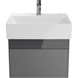 Тумба подвесная с раковиной Kerama Marazzi Logica 60 см LO.60.2\ST, стальной серый - фото 