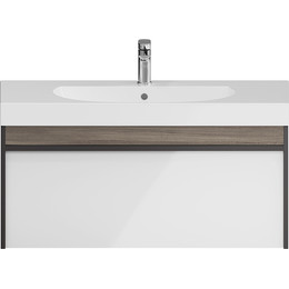 Тумба подвесная с раковиной Kerama Marazzi Modula 100 см MO.100.1+1\AR, арабика/белый - фото 