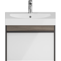Тумба подвесная с раковиной Kerama Marazzi Modula 60 см MO.60.1+1\AR, арабика/белый - фото 