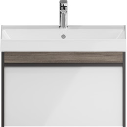 Тумба подвесная с раковиной Kerama Marazzi Modula 70 см MO.70.1+1\AR, арабика/белый - фото 