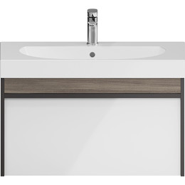 Тумба подвесная с раковиной Kerama Marazzi Modula 80 см MO.80.1+1\AR, арабика/белый - фото 