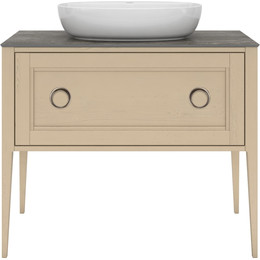 Тумба напольная со столешницей Kerama Marazzi Plaza Classic Neo 100 см PL.CN.100.1+1\CAP.M, капучино матовый - фото 