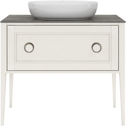 Тумба напольная со столешницей Kerama Marazzi Plaza Classic Neo 100 см PL.CN.100.1+1\WHT.M, белый матовый - фото 