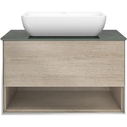 Тумба подвесная со столешницей Kerama Marazzi Plaza Modern 80 см PLB.M.80.1\OAK.O, дуб орегон - фото 