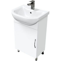Тумба напольная с раковиной Mirsant Лайт 50 см, белый (тумба идёт в разобранном виде) - фото 
