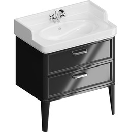 Тумба напольная с раковиной Kerama Marazzi Pompei Neo 80 см PO.N.80.2\BLK, черный глянцевый - фото 