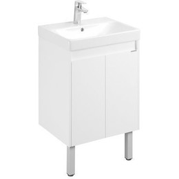 Тумба универсальная с раковиной Акватон Сканди Doors 55 см 1A278801SD010, белый матовый/белый глянцевый (ножки в комплекте) - фото 