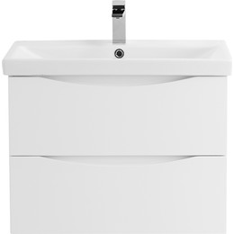 Тумба подвесная с раковиной BelBagno MARINO-CER-700-2C-SO-BL-P 70 см, Bianco Lucido - фото 
