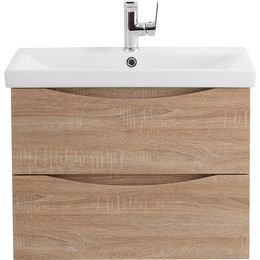 Тумба подвесная с раковиной BelBagno MARINO-CER-600-2C-SO-WO-P 60 см, Rovere Bianco - фото 