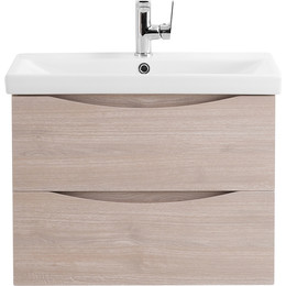 Тумба подвесная с раковиной BelBagno MARINO-CER-700-2C-SO-RG-P 70 см, Rovere Grigio - фото 