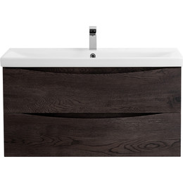 Тумба подвесная с раковиной BelBagno MARINO-CER-1000-2C-SO-RNG-P 100 см, Rovere Nature Grigio - фото 