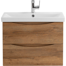 Тумба подвесная с раковиной BelBagno MARINO-CER-700-2C-SO-RR-P 70 см, Rovere Rustico - фото 