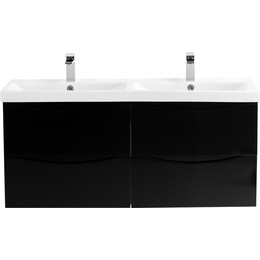 Тумба подвесная с раковиной BelBagno MARINO-CER-1200-4C-SO-2-NL-P 120 см, Nero Lucido - фото 