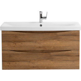 Тумба подвесная с раковиной BelBagno MARINO-CER-900-2C-SO-RR-P 90 см, Rovere Rustico - фото 