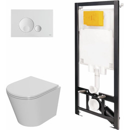 Инсталляция Oli 80 Eco с подвесным безободковым унитазом Point Виктория 886914GBO1+PN41061 - фото 