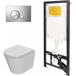 Инсталляция Oli 80 Eco с подвесным безободковым унитазом Point Виктория 886914GBOO+PN41061 - фото 