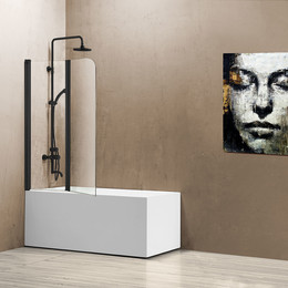 Шторка для ванны Vincea 114 см VSB-12114CLB, черный/прозрачное - фото 