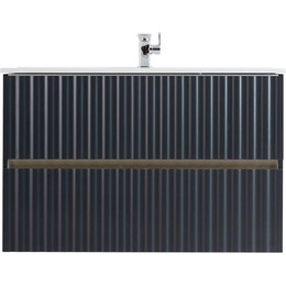 Тумба подвесная с раковиной Art&Max AM-ELEGANT-900-2C-SO-GM-LED 90 см, серый матовый, Цвет фасада: серый - фото 
