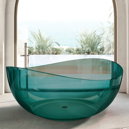 Ванна прозрачная Abber Kristall 150x150 см AT9705Aquamarin, бирюзовый - фото 
