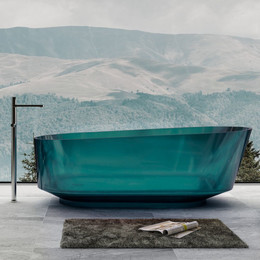 Ванна прозрачная Abber Kristall 170x80 см AT9706Aquamarin, бирюзовый - фото 