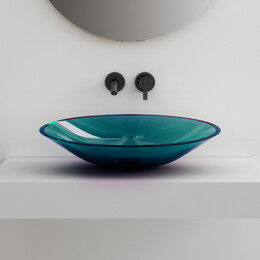 Раковина-чаша прозрачная Abber Kristall 53 см AT2812Aquamarin, бирюзовый - фото 