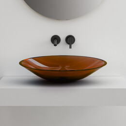 Раковина-чаша прозрачная Abber Kristall 53 см AT2812Opal, коричневый - фото 