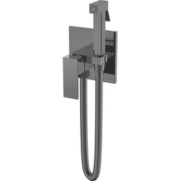 Набор для гигиенического душа Boheme Qubic 477-SGM, shine gun metal, Цвет производителя: shine gun metal - фото 