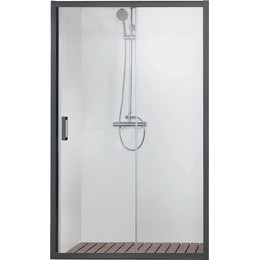 Душевая дверь Aquatek 100 см AQ ARI RA 10020BL, чёрный/прозрачное - фото 