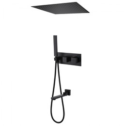 Душевая система для ванны с термостатом Abber Daheim AF8254B, черный матовый - фото 