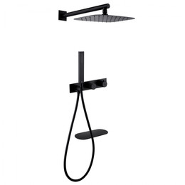 Душевая система для ванны с термостатом Abber Rund AF8750B, черный матовый - фото 