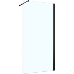 Душевая перегородка Azario Felton 120 см AZ-151S 120 (стекло 8 мм) с кронштейном в комплекте, чёрный/прозрачное - фото 
