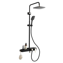 Душевая стойка Azario AZ-801-2, черный/золото, Цвет производителя: чёрный, золото - фото 